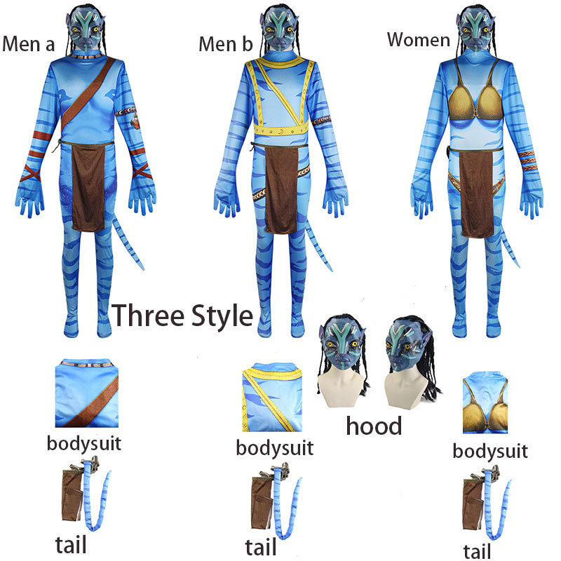 Anime Cosplay With Mask - ชุดคอสเพลย์ WHH Movie Avatee ชุดบอดี้สูทสีน้ำเงิน สำหรับงานคาร์นิวัล