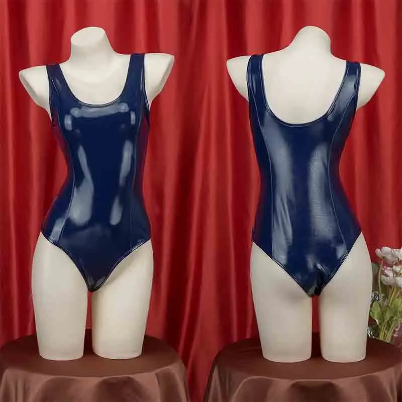 Anime Cosplay Bikini - ชุดว่ายน้ำสีน้ำเงินกรมท่าแบบญี่ปุ่น ชุดคอสเพลย์อนิเมะน่ารัก ชุดจั๊มสูทรัดรูป ชุดว่ายน้ำสำหรับผู้หญิง สำหรับงานฮาโลวีน งานคาร์นิวัล