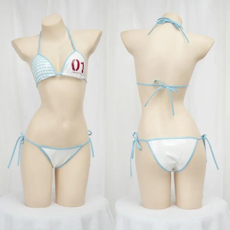 Anime Cosplay Bikini - ชุดคอสเพลย์สาวญี่ปุ่นน่ารักสไตล์อนิเมะ ชุดบิกินี่หนังรัดรูปโชว์หลัง ชุดชั้นในมินิ ชุดนอน