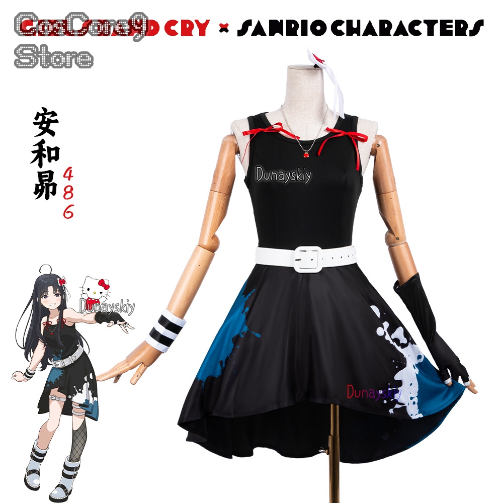 Anime Cosplay Girl With Black Hair - ชุดคอสเพลย์ซูบารุ อาวา ชุดเจ้าหญิงสีดำ ชุดอนิเมะสำหรับสาวๆ ชุดวงดนตรี Cry