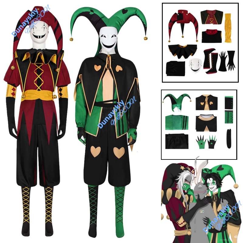Anime And Cosplay Expo 2025 - ชุดคอสเพลย์ตัวตลกพีรอร์ตสำหรับผู้ชาย สไตล์เฟรคเซอร์คัส สำหรับฮาโลวีนสยองขวัญ ปี 2025 พร้อมวิก