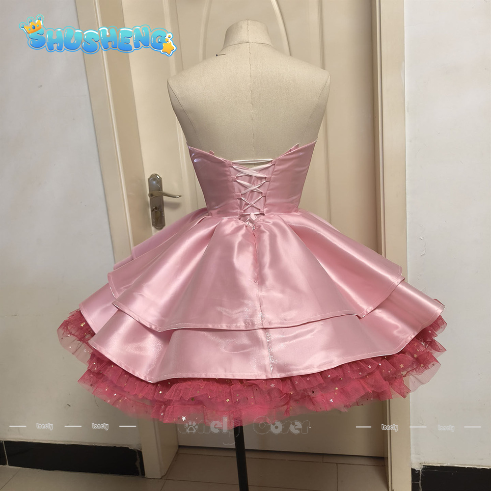 Anime Cosplay With Mask - อะนิเมะซอมบี้สเตจ มิซิคอสเพลย์ชุดวิกผมสีชมพูชุดเครื่องประดับศีรษะหน้ากากแหวนขาหูฟังอุปกรณ์ประกอบฉากฮาโลวีนคาร์นิวัล ซัว เอเลี่ยน สเตจ