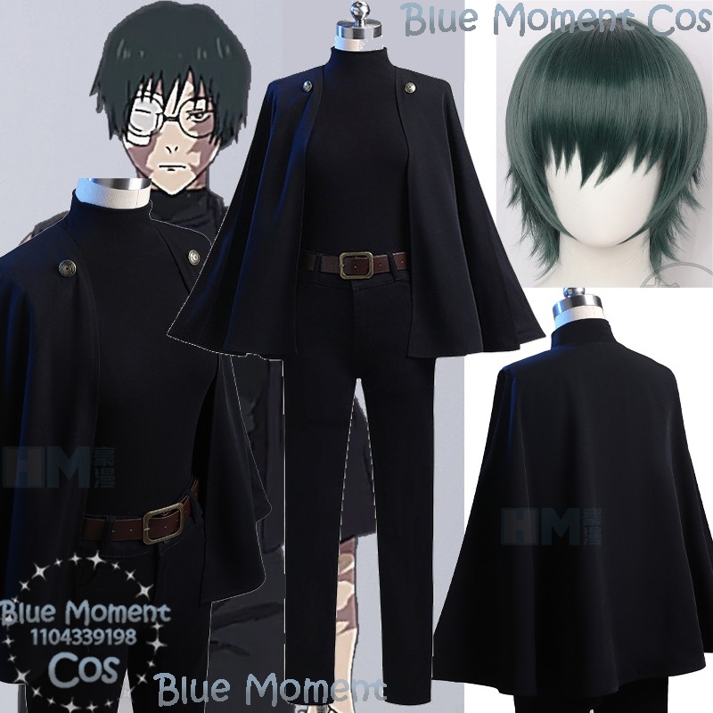 Anime Cosplay Girl With Black Hair - เซนิน มากิ อนิเมะ ไคซันคอสเพลย์เครื่องแต่งกายชุดสีดำผู้หญิงชุดสูทสีเขียววิกผมสั้นเสื้อผ้าสาวผู้หญิงฮาโลวีน