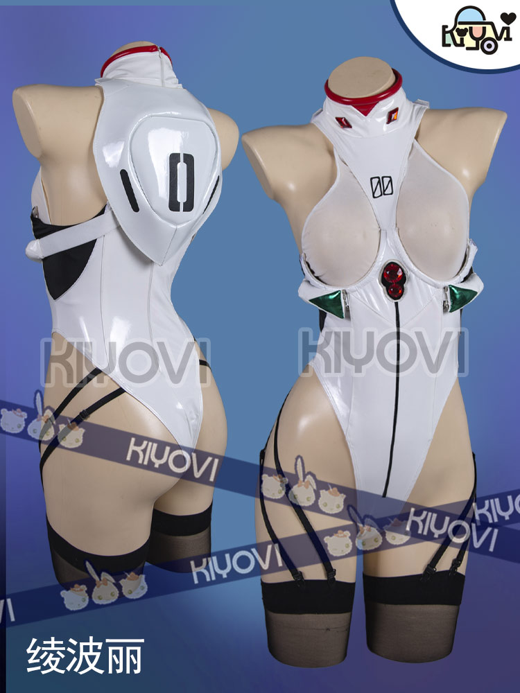 Anime Cosplay Bikini - อายานามิ เรย์ ชุดจั๊มสูท PU สำหรับผู้หญิง บิกินี่เซ็กซี่