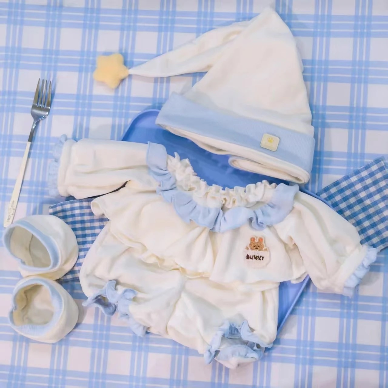 Cosplay Anime Top - เสื้อผ้าตุ๊กตาชูเล่ย์ขนาด 40 ซม., ชุดนอนตุ๊กตาผ้าฝ้ายเนื้อนุ่ม, ท่าทางนั่ง, อุปกรณ์คอสเพลย์,