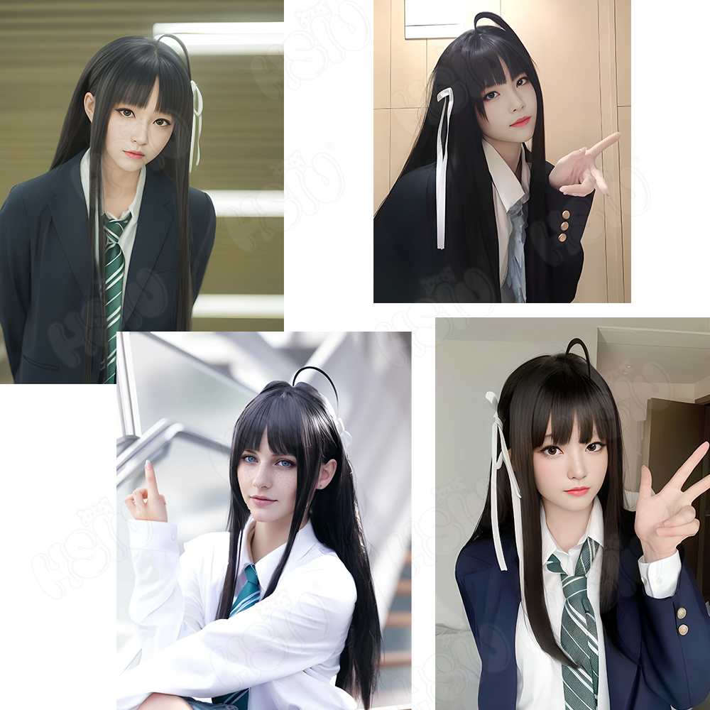 Awa Subaru คอสเพลย์วิกผม HSIU  - Anime Cosplay Girl With Black Hair บทวิจารณ์และราคา