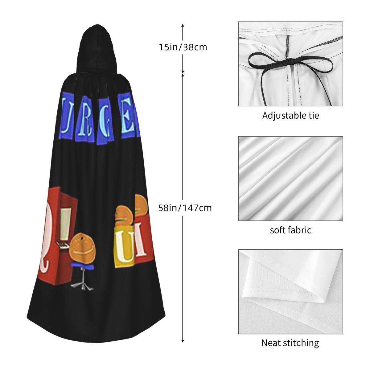 เสื้อคลุมฮู้ดยาวลายใหม่ Burger - Anime Cosplay Quiz บทวิจารณ์และราคา