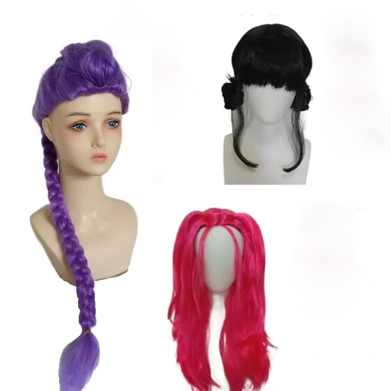วิกผมยาวสีม่วงแบบถักเปีย สำหรั - Anime Cosplay Girl With Black Hair บทวิจารณ์และราคา