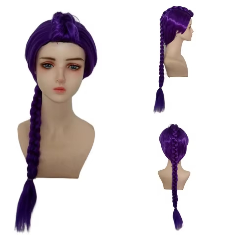 วิกผมยาวสีม่วงแบบถักเปีย สำหรั - Anime Cosplay Girl With Black Hair บทวิจารณ์และราคา