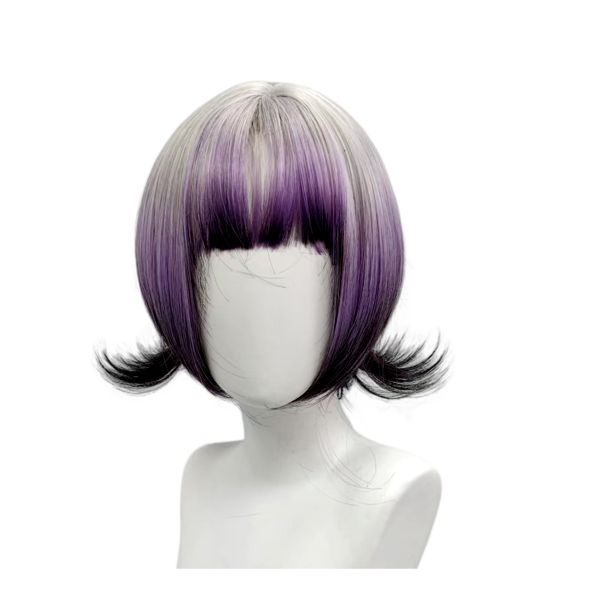 วิกผมบ๊อบสีเทา-ม่วง-ดำไล่เฉด   - Anime Cosplay Girl With Black Hair บทวิจารณ์และราคา