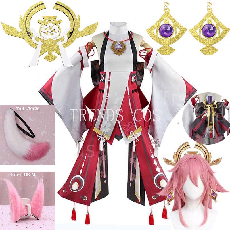 Yae Miko ชุด Guuji Yae คอสเพลย - Cosplay Anime Yae Miko บทวิจารณ์และราคา