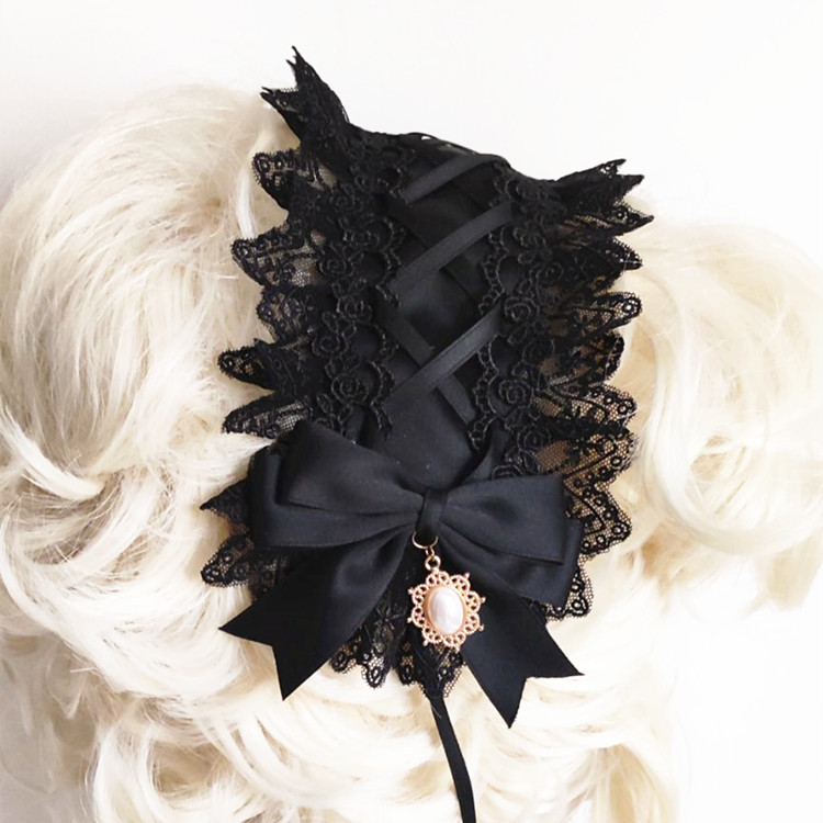 แถบคาดผมลูกไม้สไตล์กอธิคสีแดงเ - Anime Cosplay Girl With Black Hair บทวิจารณ์และราคา